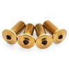 Terske Ultra-Low Profile Superlight Gold Anodized Titanium Bottle Cage Bolts: