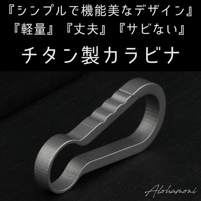 ALOHAMONI Titanium Carabiner Keychain Key Ring Key Hook Key Case