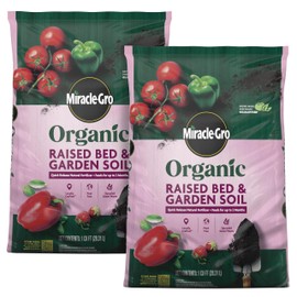 Miracle-Gro Organic Raised Bed & Garden Soil with Quick Release Natural Fertilizer, Peat Free, 1 cu. ft., 2-Pack