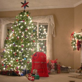 TONOS Bag from North Pole Santa Gift Socks Sack for Kids Presents Xmas Bag for Self Personalization,Large Capacity-from Santa North Pole (#5)