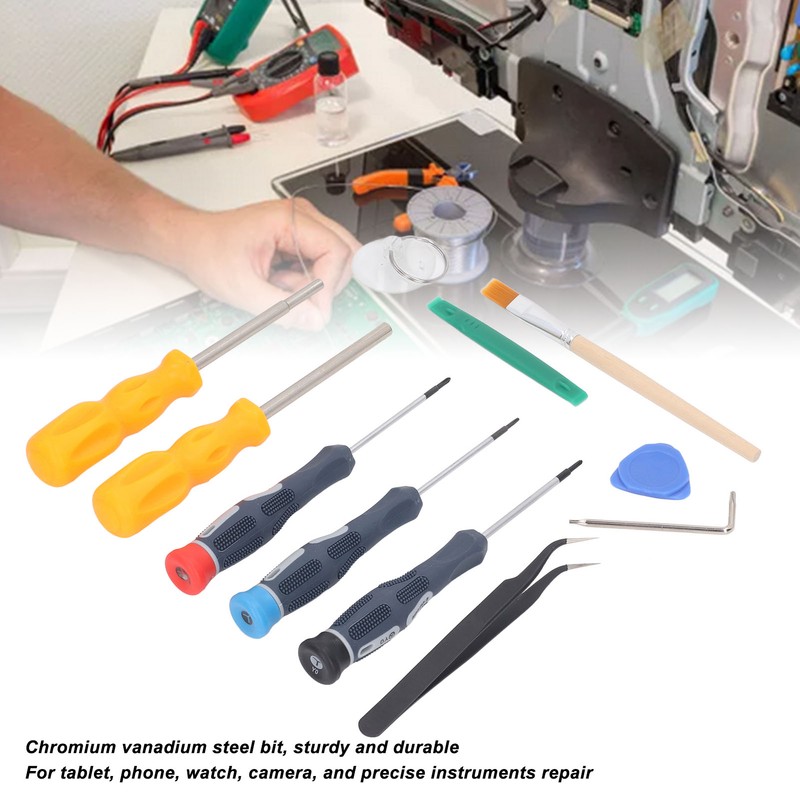 5PCS Small Screwdrivers Multifunctional Wrench Tweezers Brush Pry Plates Disassembly