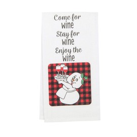 Department 56 Snowpinions Come for Wine Dish Cloth Bar Towel, 26.5 Inch, Multicolor