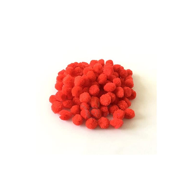 100 Red 12mm or 0.5" Craft Pom Poms BY arkCRAFT