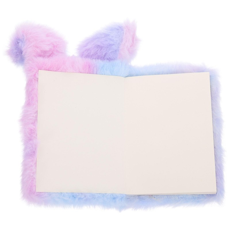 Toddmomy Fluffy Rabbit Shaped Notebook for Adorable Plush Cover Daily