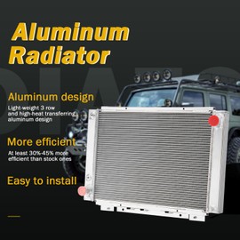 3 Rows Aluminum Radiator Radiators Compatible with 1961-1966 Ford Thunderbird T-Bird 6.4/6.6/6.7/7.0L