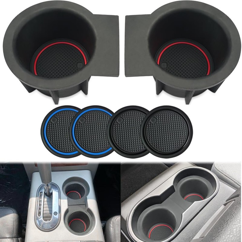 AOTEMILK TPE Console Cup Holder Inserts Replacement for Ford F150