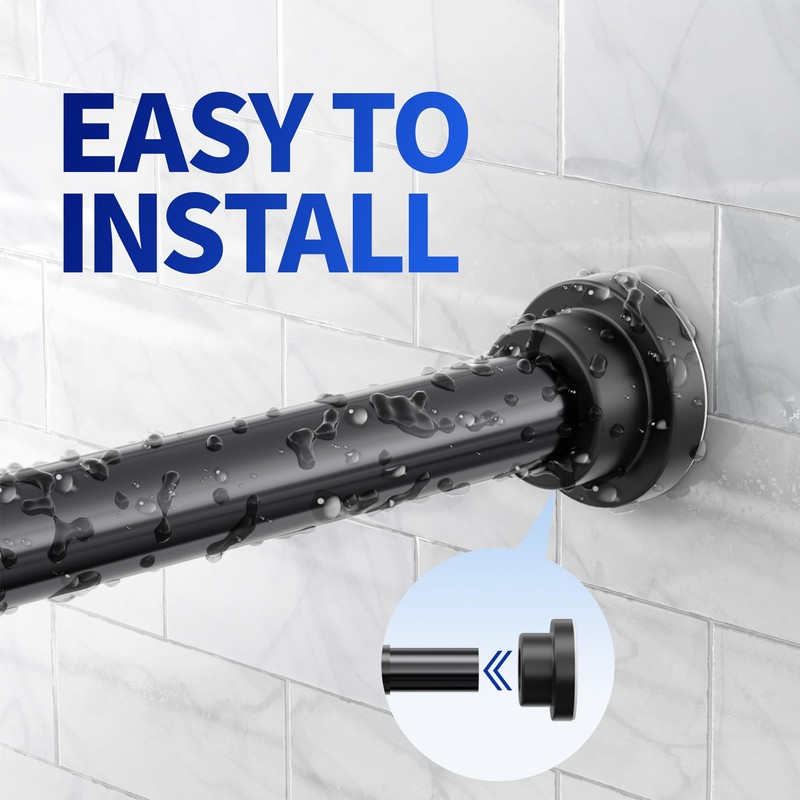 Mcrbeay Shower Curtain Rod, 1" Diameter Heavy Duty Tension Shower