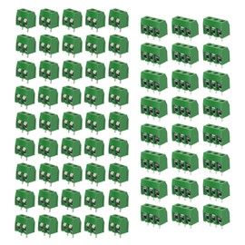 HUAZIZ 150 Pieces Green 2/3 Pin PCB Mount Screw, 5 mm Terminal Block Screw Terminal Connector + 1 Piece Yellow Screwdriver for Arduino