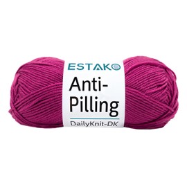 Estako DailyKnit-DK - Hilo acrílico 100% antibolitas - Suave DK peso ligero #3 - (3.5 onzas / 273 yardas) - para tejer y ganchillo (80036 - fucsia)