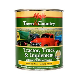 Majic Paints 8-0952-2 Town & Country Tractor, Truck & Implement Oil Base Enamel Paint, 1-Quart, New Holland Yellow