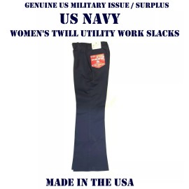 US NAVY SLACKS WOMEN'S 4MP x 32 BLUE UTILITY WORK DUTY UNIFORM PANTS BOTTOMS USN