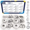 ZQZ 108Pcs Flat Washers, 304 Stainless Steel Fender Washers Assortment,