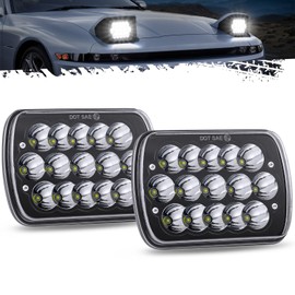 Partsam 2PCS H6054 LED Headlights 7x6 5x7 Headlamp Anti-glare Hi/Low Sealed Beam Lights Compatible with Cherokee XJ Wrangler YJ etc
