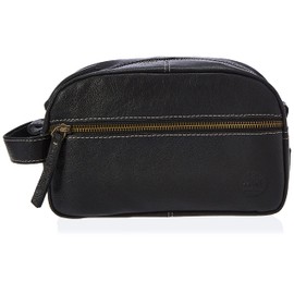 Timberland Men's Rugged Wash Leather Travel Kit, Black