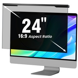 ZCAZY Hanging 24 Inch Computer Privacy Screen Filter, Computer Screen Privacy Cover, Compatible with, 23.8 Inch 16:9 Widescreen Monitors, Protect Eyes from Glare and Blue Light