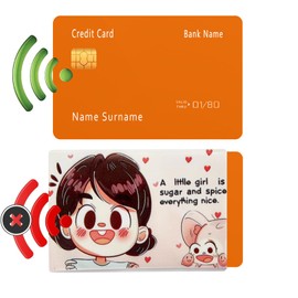 BlissBeaute 12 Pieces Cartoon Style RFID Card Holder- Water Proof- Hide ID information- Anti Identity Theft Card Sleeves