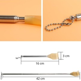 PARENCE. - Set of 2 Extendable Back Scrapers - Portable Massagers Made of Stainless Steel and Plastic - Telescopic up to 42 cm - Pack of 2