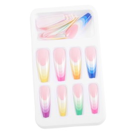 BIUDECO 24pcs Fake Nails Gradient Tips for Boys and Girls Adults Material for Nail Art Parties and Salons Vivid Fashionable Designs