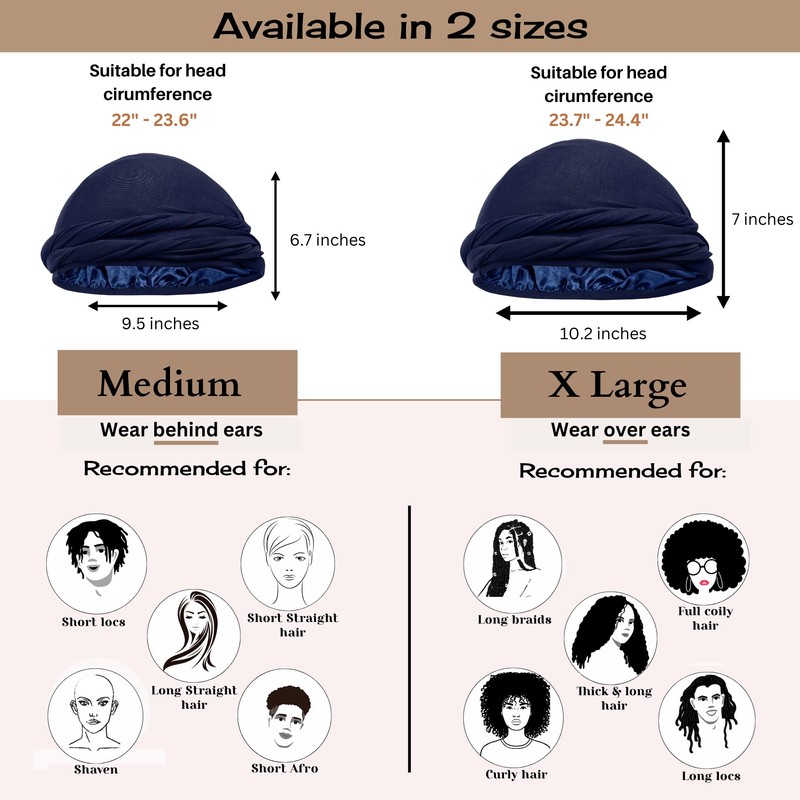 Gorra de calavera preatada con forro de satén de seda