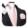 GUSLESON Blush Pink Ties For Men Solid Wedding Neckties and