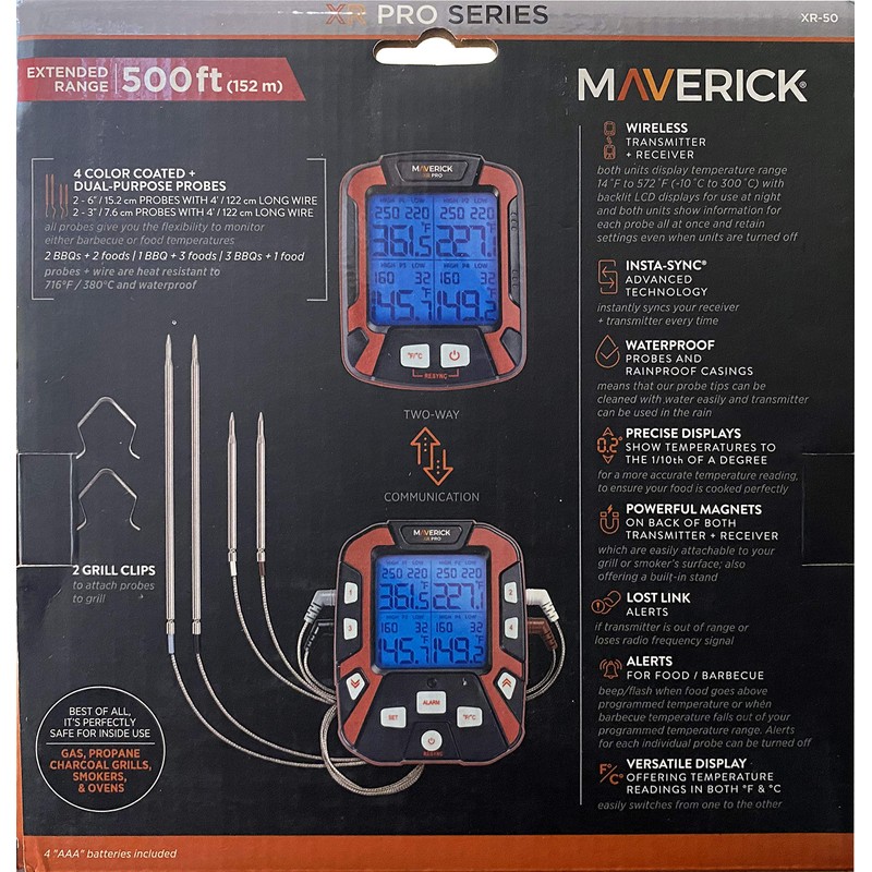 Maverick PRO-Series XR-50 Extended (500FT Range, 4 Probe) Digital Remote