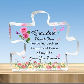 JMIMO Grandma Gifts Grandma Puzzle Grandma Birthday Gifts Christmas Mothers Day Presents for Grandma from Grandson Granddaughter - Thank You For Being Such An Important Piece Of My Life