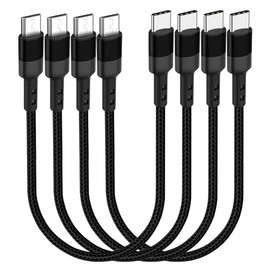 SUMPK USB C to Micro USB Cable 1ft 4-Pack, Short Micro USB to Type C Adapter Cable Braided, OTG 480Mbps Data Transfer USB C to USB Micro Compatible with Galaxy S7 S6, J7, J3, MacBook Pro Air