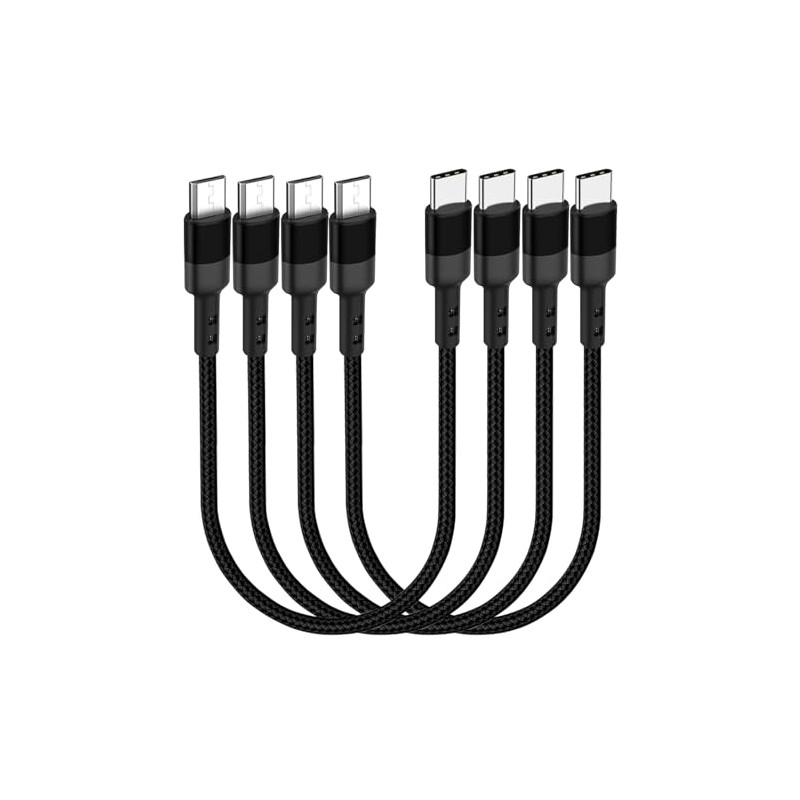 SUMPK USB C to Micro USB Cable 1ft 4-Pack, Short