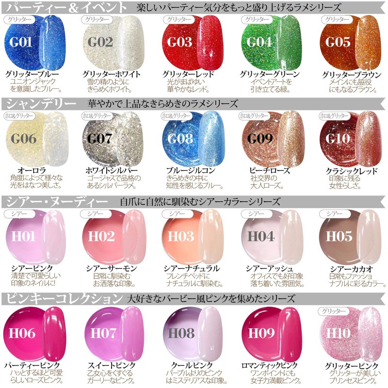 NailRecipe Nail Gel Nail Color Gel 5 Color Set, Coloring,