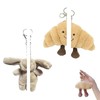2 Pcs Croissant Keyring and Bunny Keychain Set, Bunny Plush