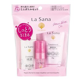La Sana Damage Hair Care Mini Bottle Set Approximately 5-Day Supply SP Mini Bottle (45ml) TR Mini Bottle (35g), Hair Essence Moisturizing Mini Bottle (10ml)