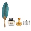 Feather Pen and Ink Set with 5 Interchangeable Nibs for
