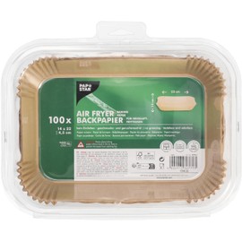 PAPSTAR, 100 Baking Paper 22 cm x 14 cm x 4.5 cm Brown for Hot Air Fryers