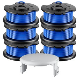 Kousika 7Pack .065" String Pre-Wound Spool Compatible with Hart Auto-Feed String Trimmer Cordless Trimmers and Cover Cap Replacement Part (6 Spools, 1 Cap)