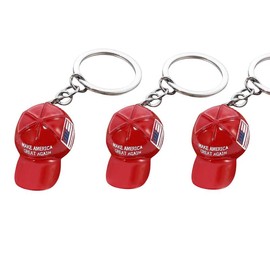 Make America Great Again Hat Trump Keychain - 2024 Pendant Keychains for Men & Women - Perfect Gift for Supporters & Baseball Cap Enthusiasts - Color: 3 Pack