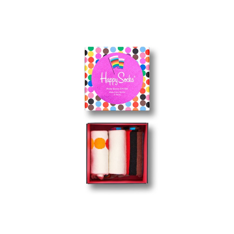 Happy Socks 3-Pack Pride Socks Set, Colourful and Cheerful Socks