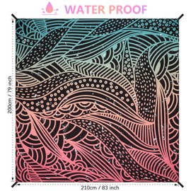 AISPARKY Beach Blanket Waterproof Sandproof Quick Drying Beach Mat Extra Large Outdoor Picnic Blanket for Travel Camping Hiking