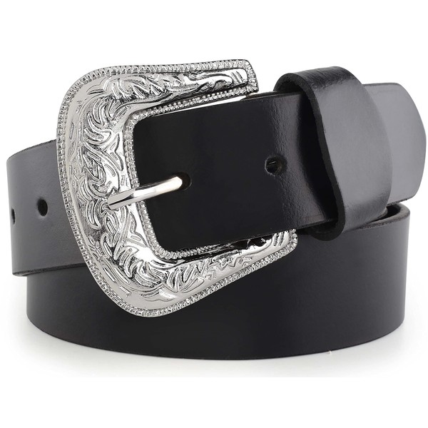 F&L CLASSIC mens Western full grain Leather belt Strap w/Snaps