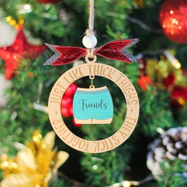 OENIZI Wood Christmas Ornament 2024, Friends Ornament, Best Friends Ornament, Gift for Bestie, tag, Best Friends are Like The Stars