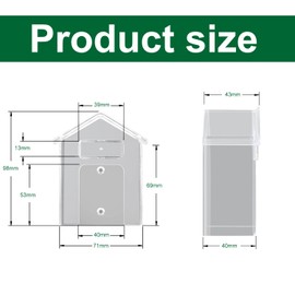 Transparent Doorbell Cover Outdoor, Pack of 2 Plastic Waterproof Cover for Bell Button, Wireless Bell, Bell Button, Wireless Doorbell, Outdoor Doorbell Set (10 x 7 x 4 cm)