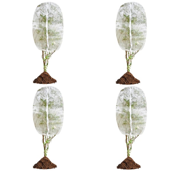 4 Pack Fruit Tree Netting Covers with Zipper & Drawstring
