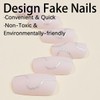 French Press on Nails Medium Square Fake Nails Line Glitter