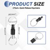 sourcing map 2 Pack Quick Release Keychain Detachable Keychain Spring