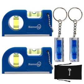 Sanung - 4 minivelines portátiles con base magnética, bolsillo pequeño, nivelador vertical horizontal con bolsa de almacenamiento para trípode de carpintería, reloj de pared