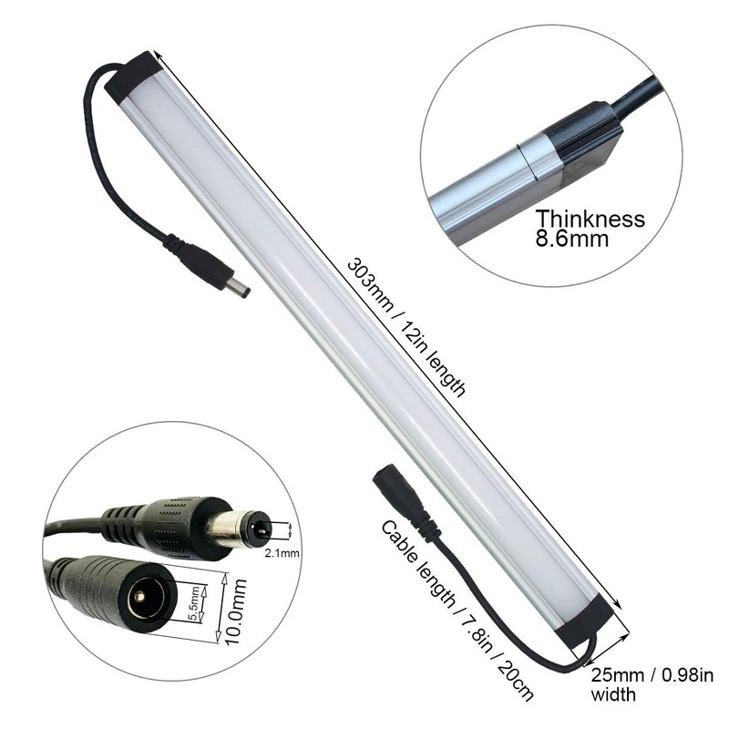 Litever Under Cabinet LED Light Bar Kits Plug in 3