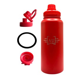 AuraLite 32oz Stainless Steel Water Bottle, Double Wall Vacuum Insulated, 18/8 Pro Grade, BPA-Free, Leak Proof Lid (Red, 32oz)