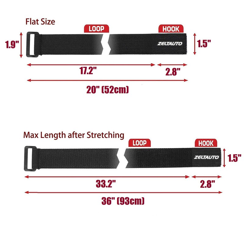 Zeltauto Adjustable Straps Stretchy Cable Tie Reusable Securing Strap with