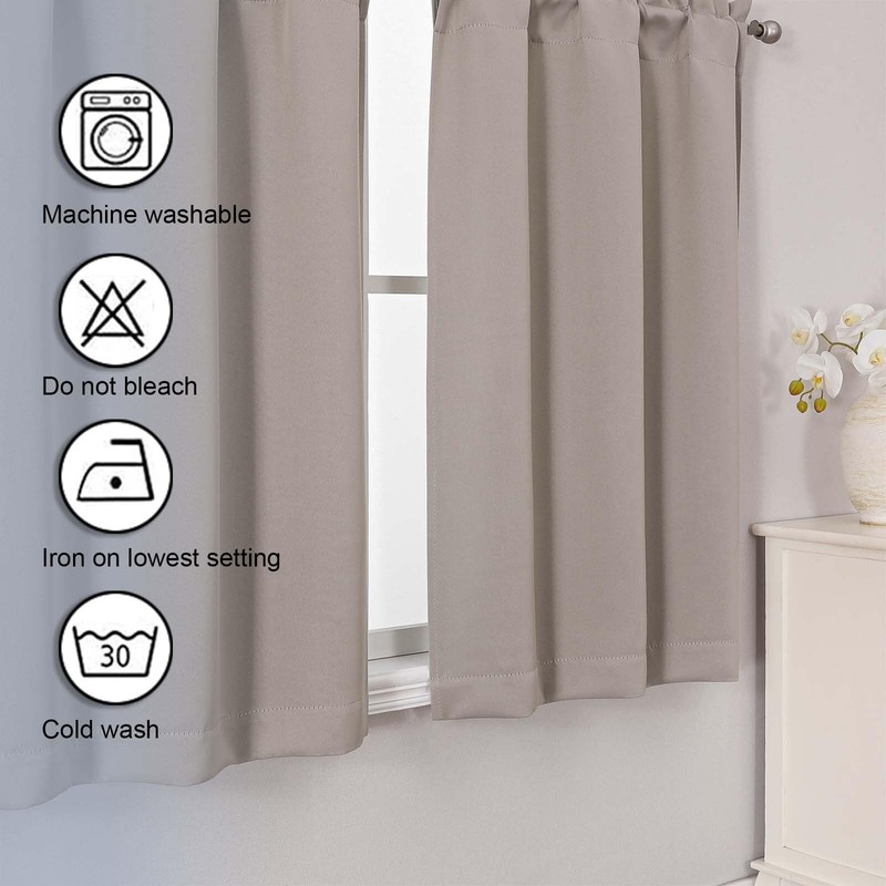 Chyhomenyc Stone Short Blackout Curtains 36 Inch Length, Small Kitchen