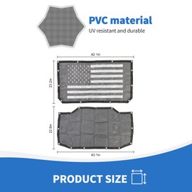 RAZPOY for JL Sunshade Mesh, USA Flag Sun Shade Bikini Top Cover Provides UV Sunshade Protection Compatible with 2018-2023 Jeep Wrangler JL 4-Door, American Flag