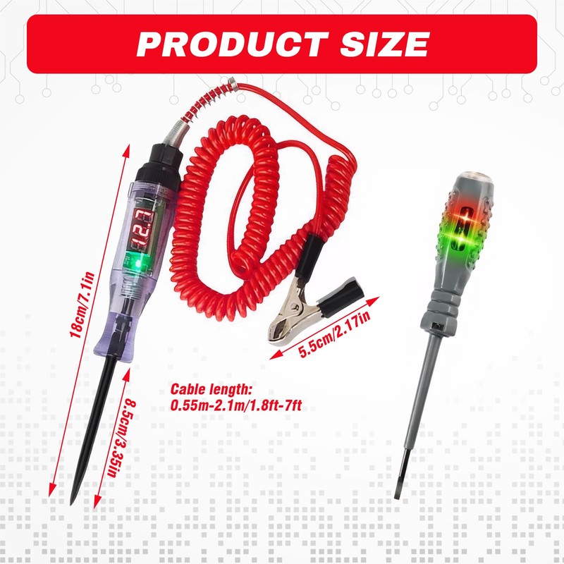 Circuit Tester, 3V-120V DC Voltage Tester, with LED Digital Test